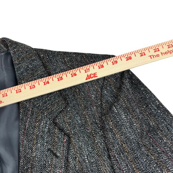 Jean Paul Germain Vintage Wool Herringbone Tweed Blazer Jacket 44R - Picture 9 of 13